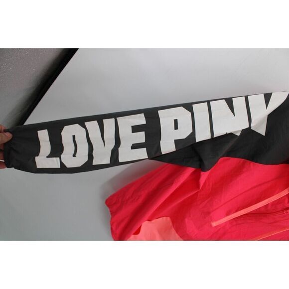 Victoria's Secret VS PINK Light Weight Hoodie Anorak Jacket Gray Pocket XS/S - Picture 6 of 11